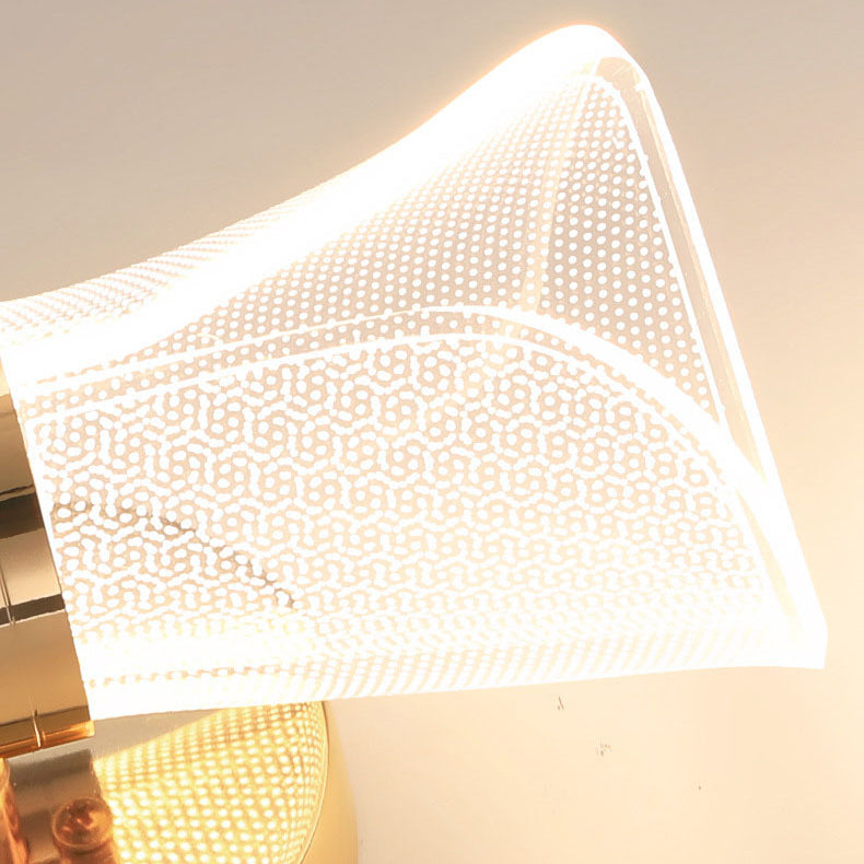 مصباح حائط LED بتصميم بتلة قابلة للطي من الأكريليك والحديد النوردي المعاصر للجانب السرير 
