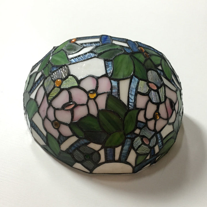 Applique Murale à 1 Lumière en Verre Alliage Tiffany Traditionnel avec Fleur Semi-circulaire et Libellule pour Couloir 