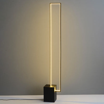 Modern Minimalist Rectangular Line Iron LED Standing Floor Lamp For Living Room
