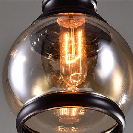 Zeitgenössische industrielle Glaskürbis-förmige 1-Licht-Pendelleuchte für Esszimmer 