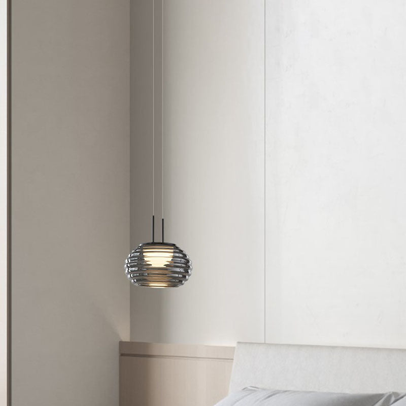 Modern Minimalist Oval Metal Acrylic Glass LED Pendant Light For Living Room