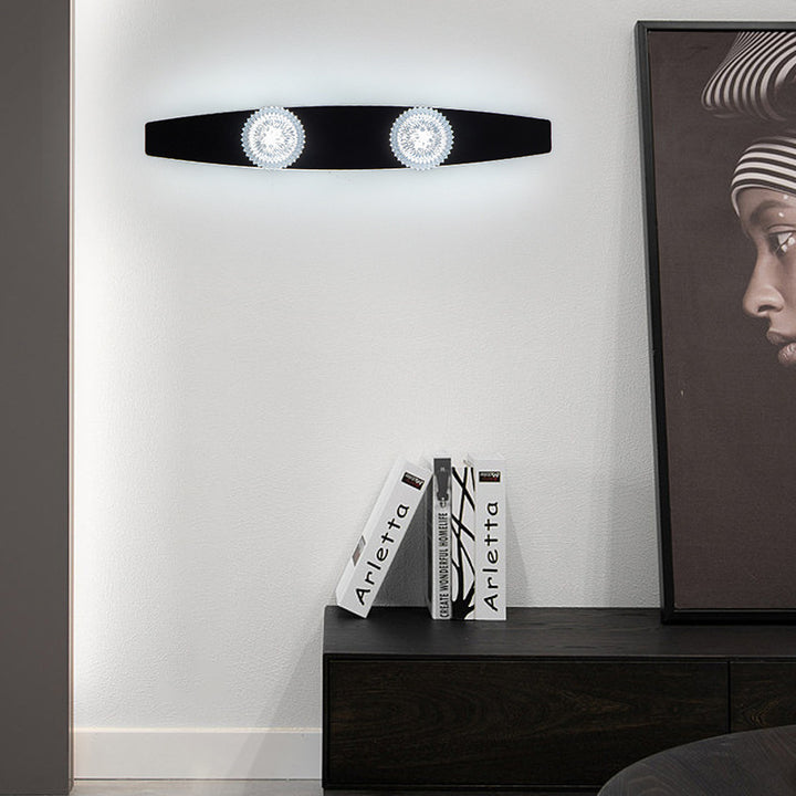 Modern Minimalist Long Wave Iron Aluminum Silicone LED Wall Sconce Lamp For Living Room
