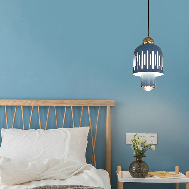Moderne unbedeutende Zylinder-Acryl-Aluminium-LED-Pendelleuchte für Schlafzimmer 
