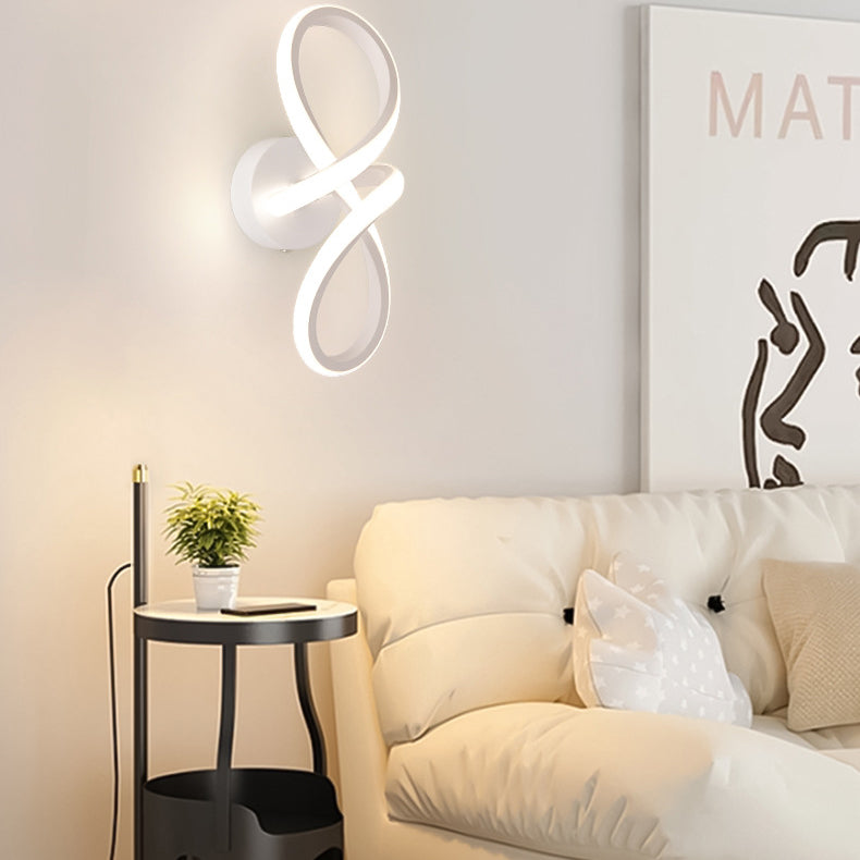 Zeitgenössische kreative Spiralring Eisen Silikon LED Wandleuchte Lampe für Schlafzimmer 