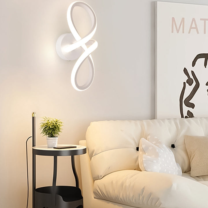 Zeitgenössische kreative Spiralring Eisen Silikon LED Wandleuchte Lampe für Schlafzimmer 