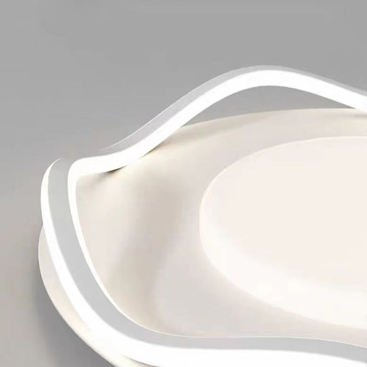 Plafonnier LED en acrylique avec matériel moderne minimaliste en forme de vague ronde carrée pour chambre à coucher 