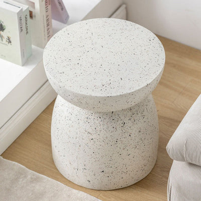 Mesa auxiliar cilíndrica redonda nórdica contemporánea de óxido de magnesio para dormitorio 