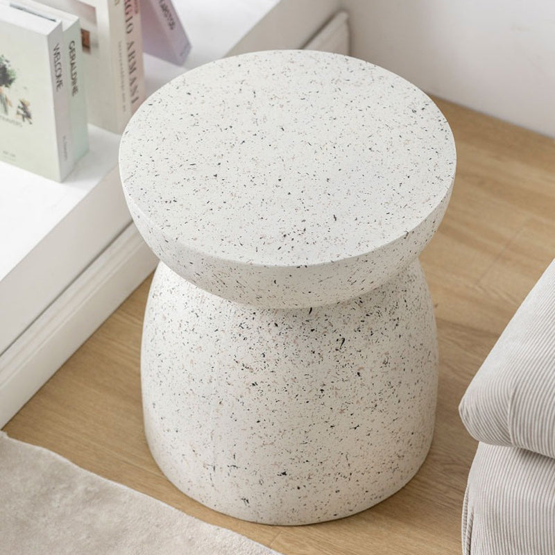 Mesa auxiliar cilíndrica redonda nórdica contemporánea de óxido de magnesio para dormitorio 