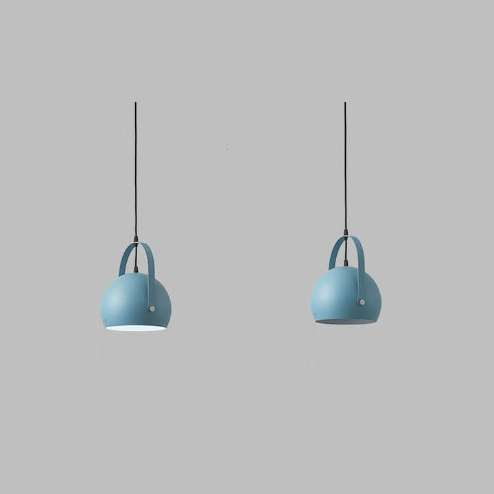 Contemporary Nordic Macaron Aluminum Semicircle 1-Light Pendant Light for Living Room