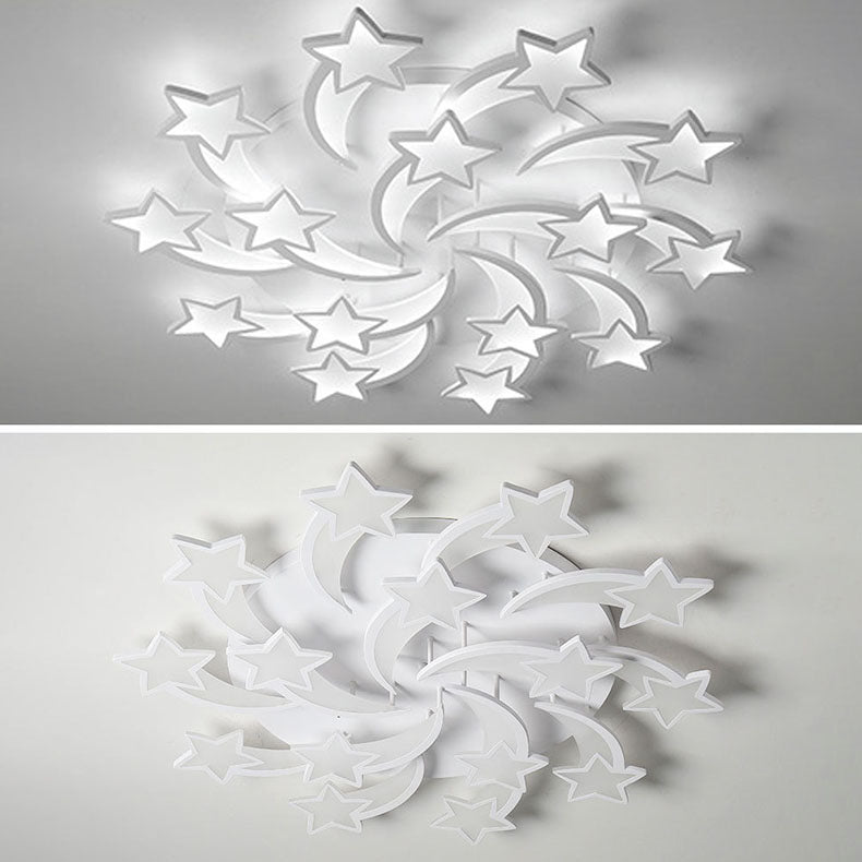 Plafonnier LED semi-encastré en acrylique avec matériel étoile minimaliste moderne pour salon 