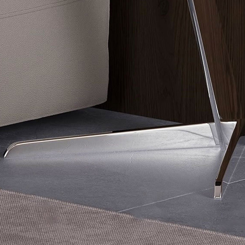 Modern Minimalist Round Saddle Leather Steel End Table For Living Room