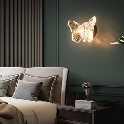 Zeitgenössische kreative Schmetterling Hardware Aluminium Acryl LED Wandleuchte Lampe für Wohnzimmer 