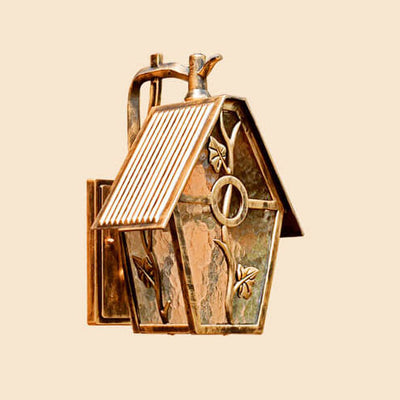 Applique murale extérieure rétro en aluminium étanche avec verre dépoli et 1 lumière 
