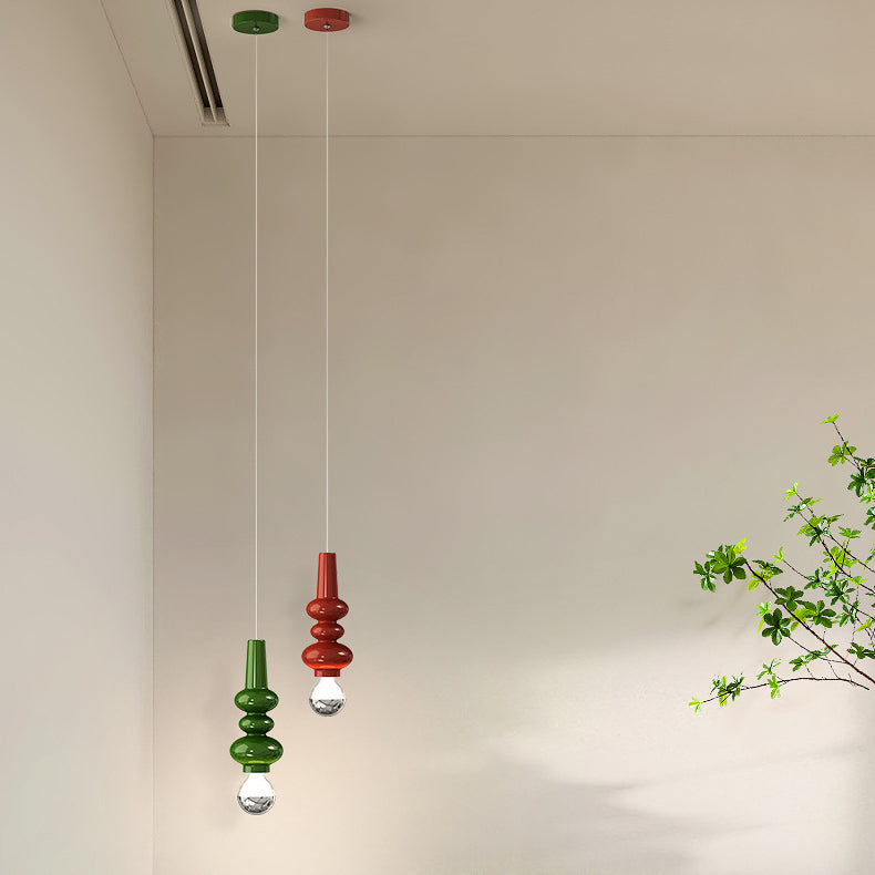 Lampe suspendue LED design potiron en fer crème scandinave contemporain pour chambre 