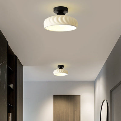 Modern Light Luxury Ceramic Disc 1-Light Semi-Flush Mount Lighting