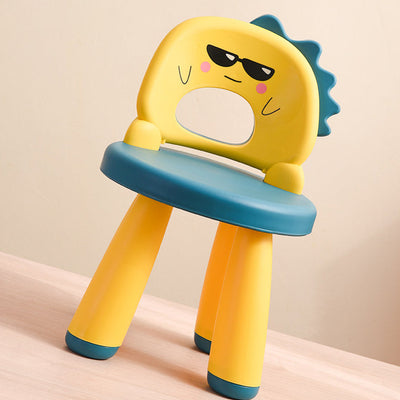 Tabouret rond en plastique pour enfants créatif contemporain avec dossier en forme de dinosaure pour le salon 