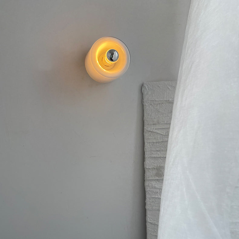 Moderne Einfachheit Zylinder Eisen Glas 1-Licht Wandleuchte Lampe für Schlafzimmer 