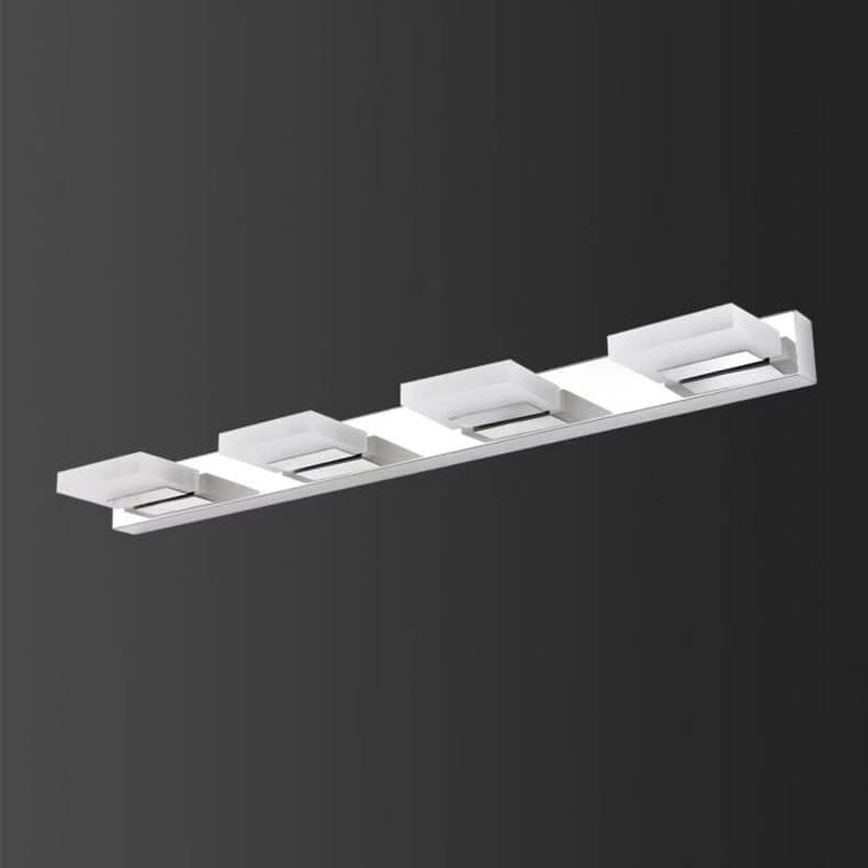 Lámpara de pared frontal de espejo de tocador de baño LED cuadrada de acero inoxidable acrílico simple nórdico 