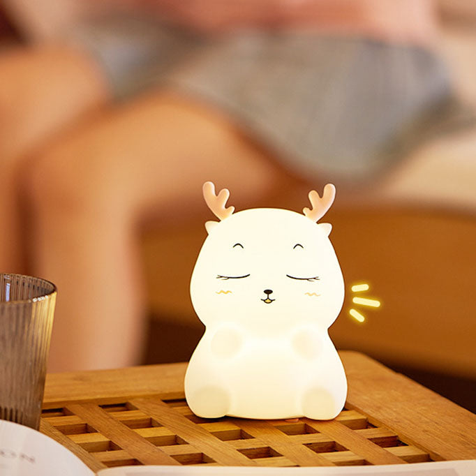 Lampe de table contemporaine créative en silicone avec télécommande LED USB veilleuse pour chambre à coucher 