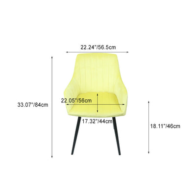 Moderna Minimalista Cuadrada Silla de Comedor de Hierro con Tela de Terciopelo y Esponja Cuatro Patas Reposabrazos Respaldo Para Comedor 