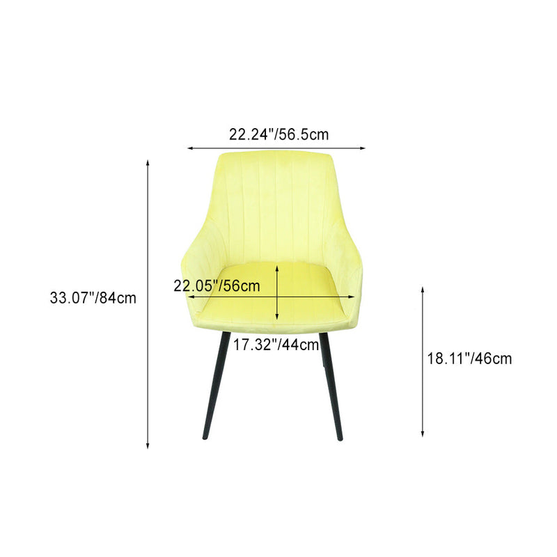 Moderna Minimalista Cuadrada Silla de Comedor de Hierro con Tela de Terciopelo y Esponja Cuatro Patas Reposabrazos Respaldo Para Comedor 