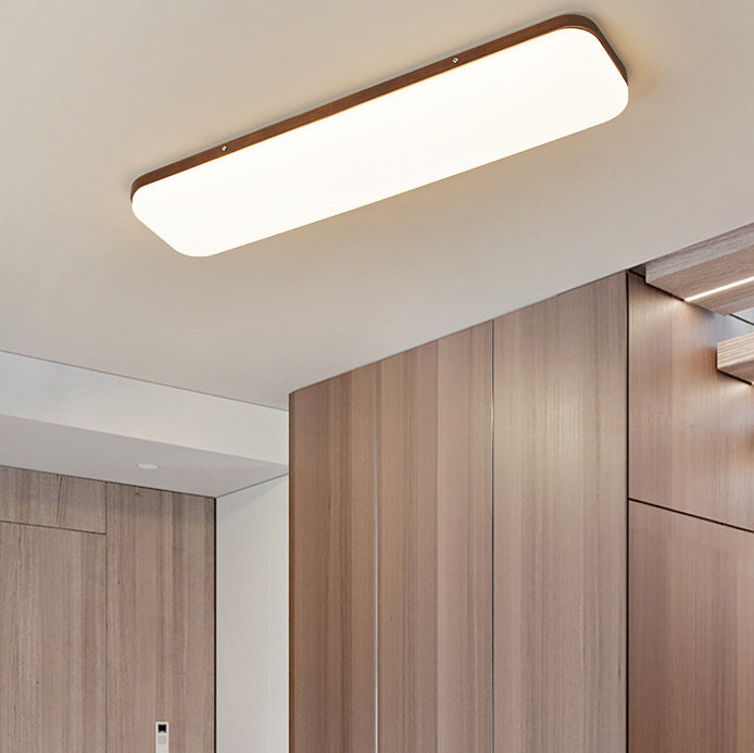 Moderne minimalistische Rechteck Eisen Acryl LED Unterputz Deckenleuchte für Wohnzimmer 