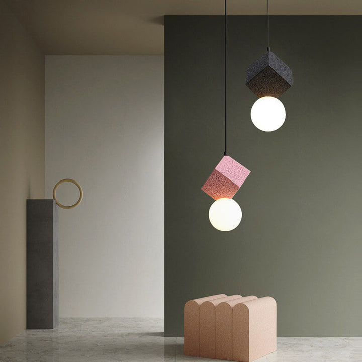 Nordischer minimalistischer einfarbiger Harz 1-Licht Pendelleuchte 