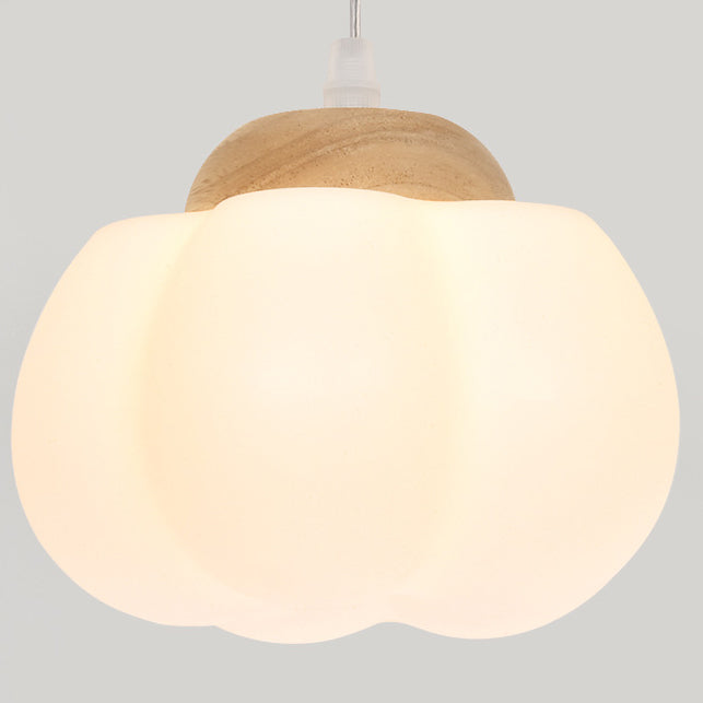 Lustre à suspension 1 lumière en bois avec abat-jour en kapok acrylique pastoral traditionnel français pour chambre 