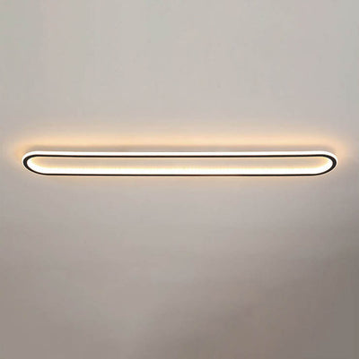 Modern Minimalist Long Iron Silicone LED Flush Mount Ceiling Light For Bedroom