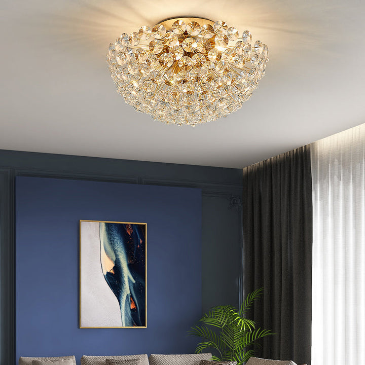 Contemporain Créatif Pissenlit Aluminium Cristal 4/5/6/ Lumière Plafonnier Pour Salon 