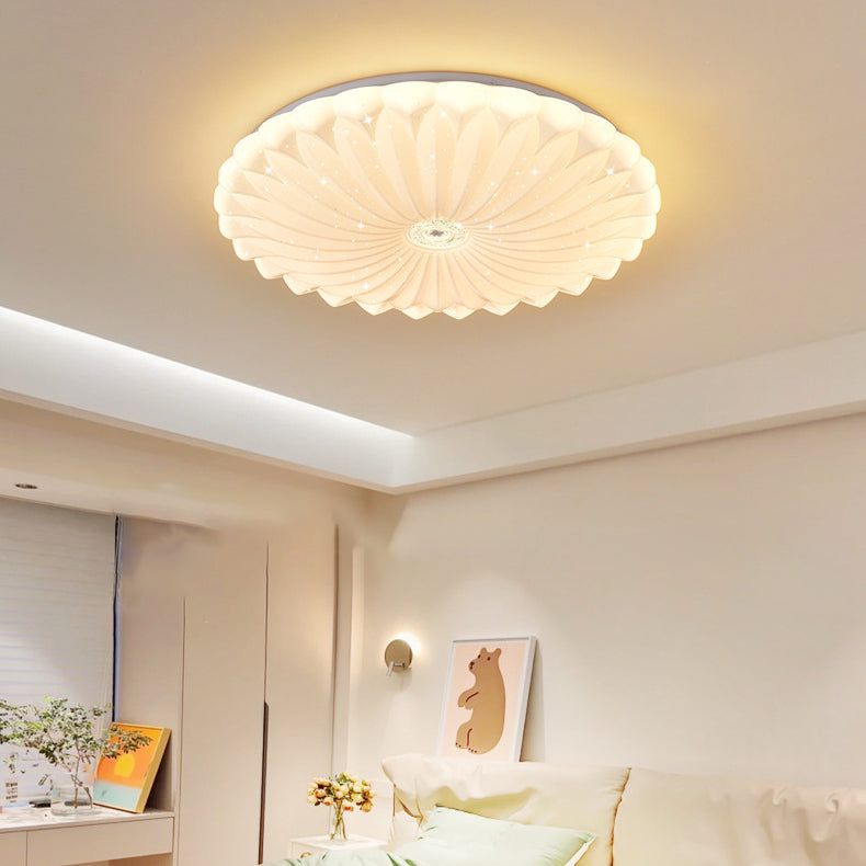 Luz de techo LED de montaje empotrado de girasol redondo minimalista moderno de hierro y PVC para sala de estar 