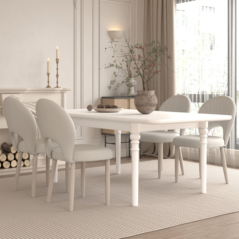 Moderner minimalistischer gebogener halbrunder quadratischer PU-Leder-Eisen-Esszimmerstuhl ohne Armlehne für das Esszimmer 