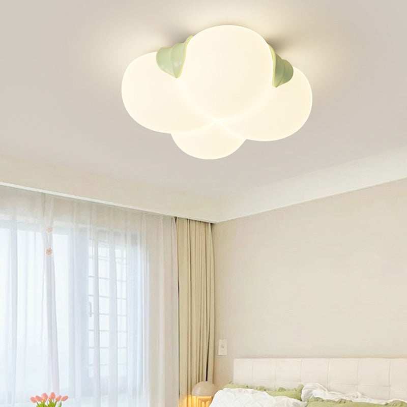 Lustre Plafonnier LED en Fer PE à Fleur Bulle Art Déco Moderne pour Chambre 