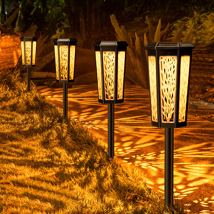 Contemporary Industrial Solar Hexagonal Plastic LED Lawn Insert Light For Outdoor Patio