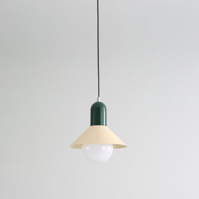 Contemporary Simplicity Macaron Iron Geometric Cone Shape 1-Light Pendant Light For Living Room