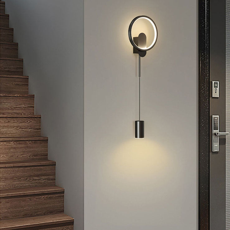 Moderne Luxus Wandlampe aus Schmiedeeisen und Acrylzylinder mit LED für das Wohnzimmer 
