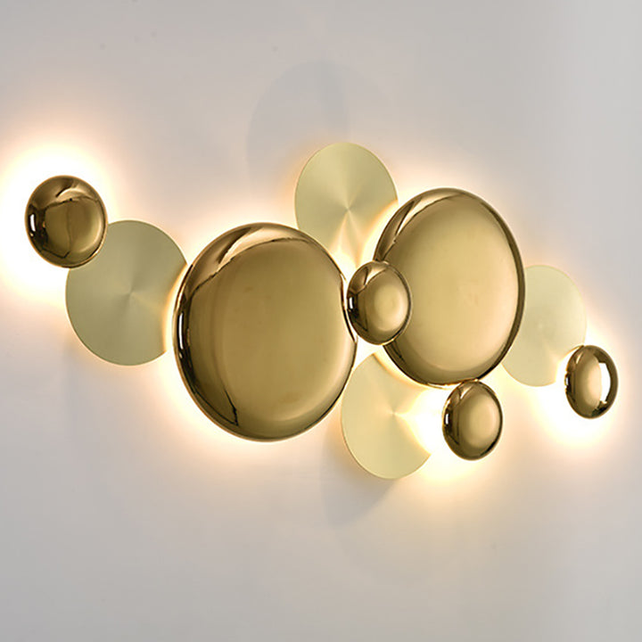 Lámpara de Aplique de Pared LED Redonda de Metal Moderno de Lujo para Sala de Estar 