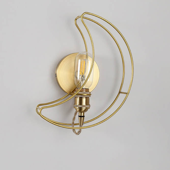 Moderne Mid-Century Mond Kupfer 1-Licht Wandleuchte für Wohnzimmer 