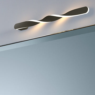 Moderne minimalistische lange ovale Spiral-Aluminium-Silikon-LED-Wandleuchte für das Wohnzimmer 