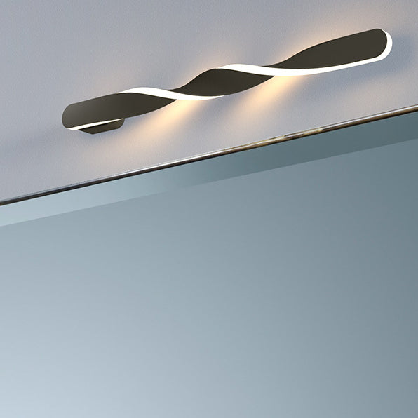 Moderne minimalistische lange ovale Spiral-Aluminium-Silikon-LED-Wandleuchte für das Wohnzimmer 