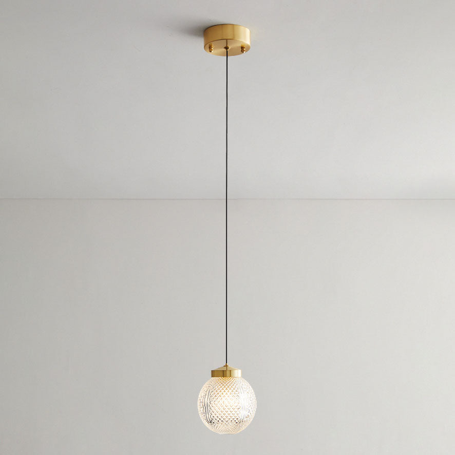 Lumière Nordique de Luxe Simple Boule de Verre Suspension à 1 Lumière 