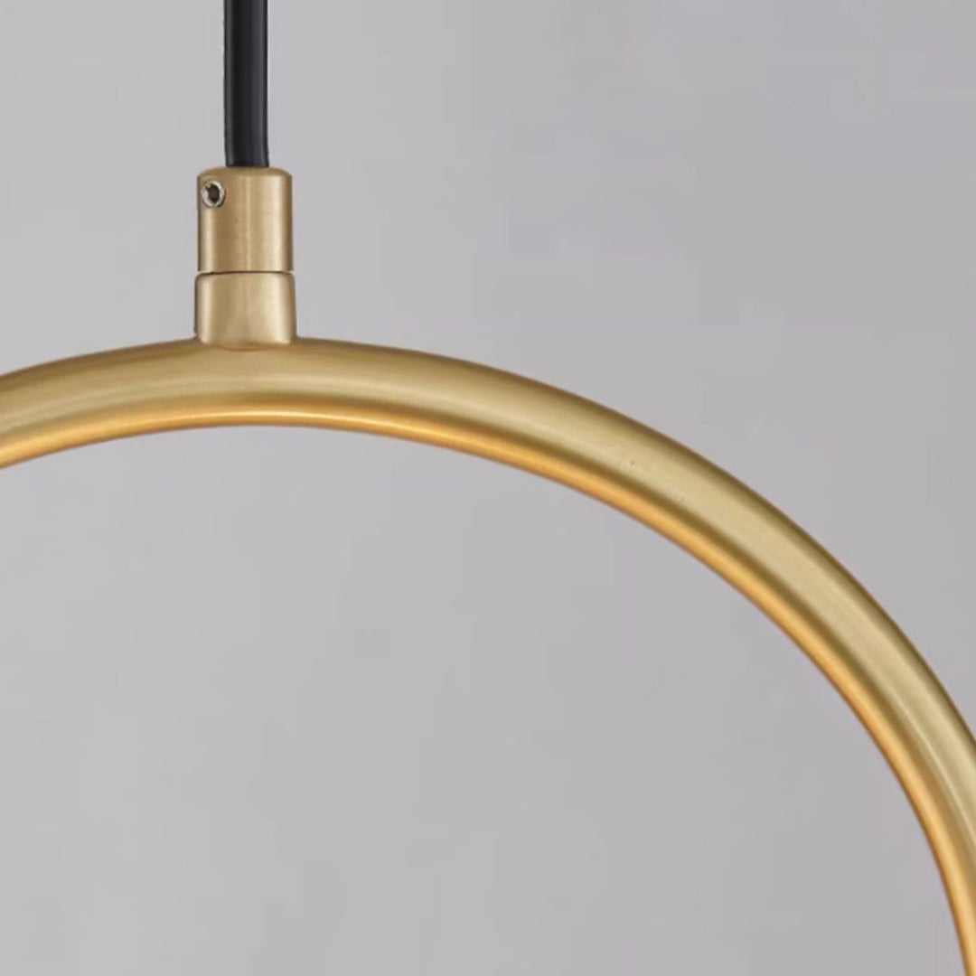 Colonne de Cage à Oiseaux Minimaliste Moderne en Cuivre et Marbre avec Suspension à 1 Lumière pour Salle d&
