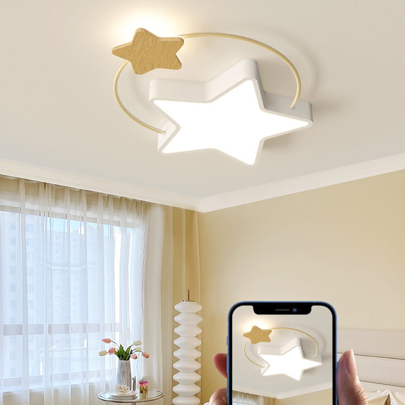 ضوء السقف المثبت بمصابيح LED من الأكريليك بشكل حلقة دائرية بخماسية حديدية معاصرة إسكندنافية لغرفة المعيشة 