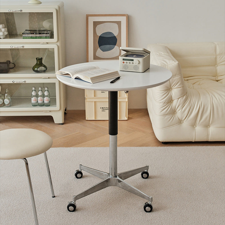 Table basse en aluminium avec plateau amovible et base ronde minimaliste moderne pour salon 