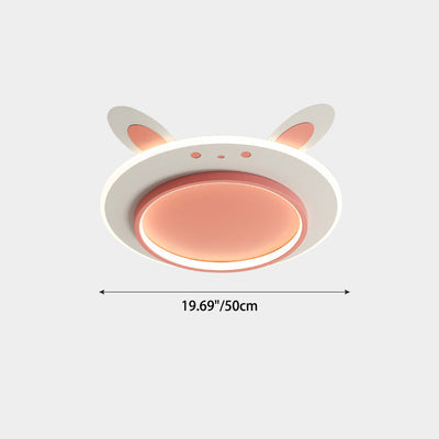 Moderne Einfachheit Kinder Eisen Acryl Kaninchen Runde LED Unterputz Deckenleuchte Für Schlafzimmer 