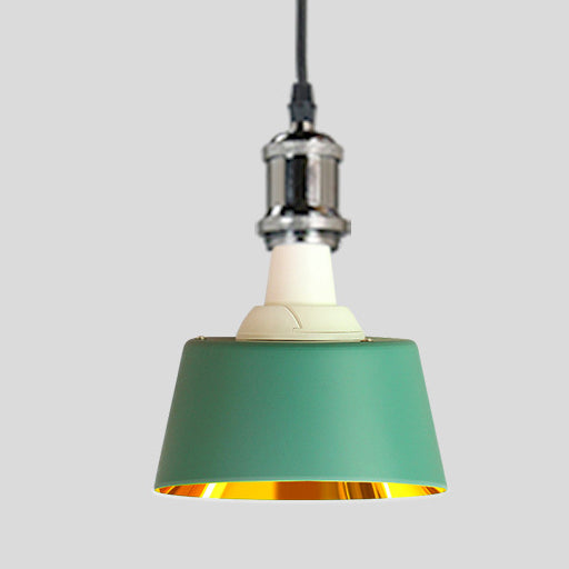 Zeitgenössische industrielle runde trapezförmige Aluminium PP 1-Licht Pendelleuchte für Esszimmer 