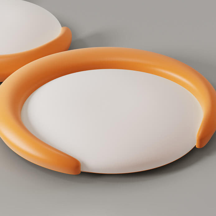 Plafonnier LED rond en forme de croissant de lune nordique 