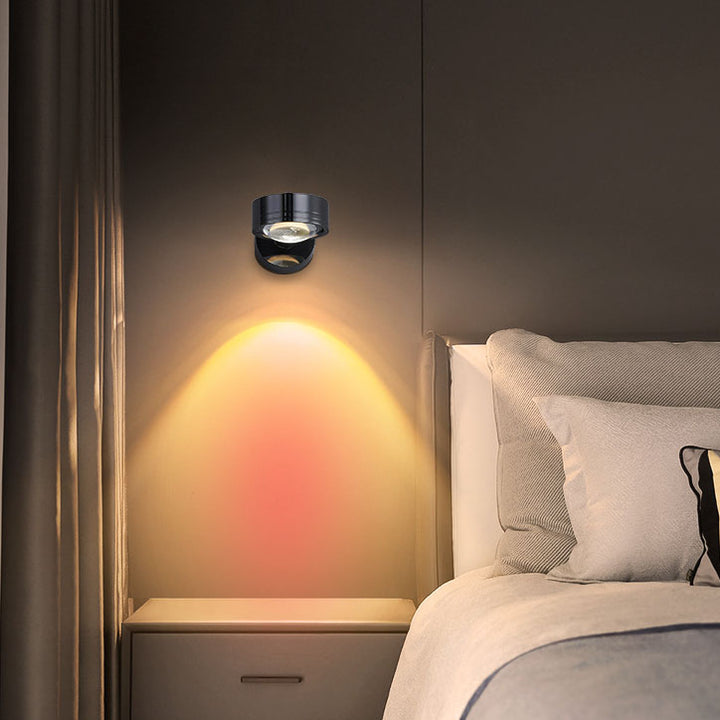 Contemporary Industrial Aluminum Cylinder LED Spotlight Wall Sconce Lamp For Bedroom