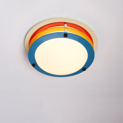 Moderne minimalistische bunte Eisen-Acryl-Disc Splicing LED Unterputz-Deckenleuchte für Schlafzimmer 