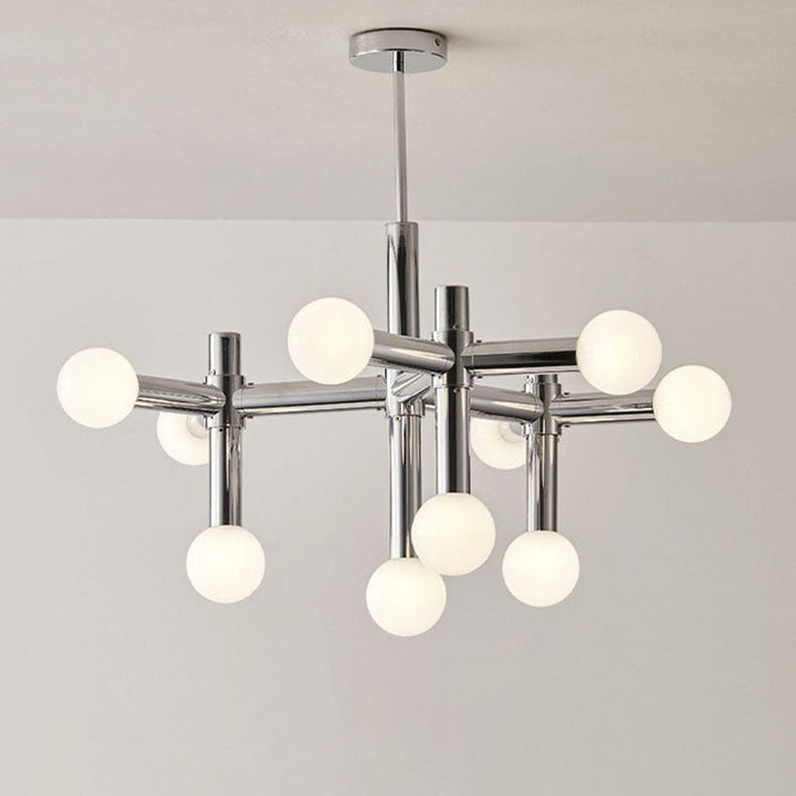 Rama contemporánea escandinava de hierro de aluminio de vidrio de 10 luces para sala de estar 